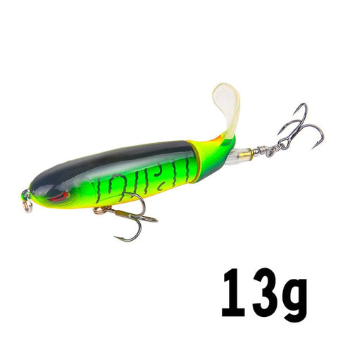 1PCS Whopper Popper 10cm/14cm Topwater Fishing Lure Artificial Bait Hard Plopper Soft Rotating Tail Fishing Tackle Geer Pesca