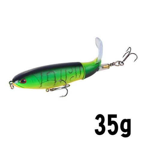 1PCS Whopper Popper 10cm/14cm Topwater Fishing Lure Artificial Bait Hard Plopper Soft Rotating Tail Fishing Tackle Geer Pesca