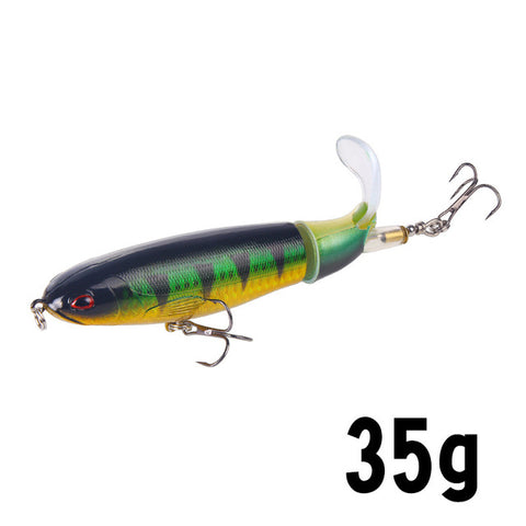 1PCS Whopper Popper 10cm/14cm Topwater Fishing Lure Artificial Bait Hard Plopper Soft Rotating Tail Fishing Tackle Geer Pesca