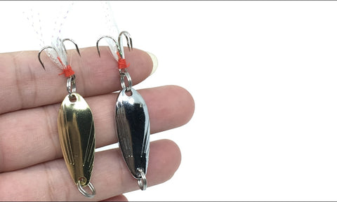 1pcs Metal 3g/5g Fishing Lures Wobbler Spinner Bait Spoon Artificial Bass Hard Sequin Paillette Metal Steel Hook Lures