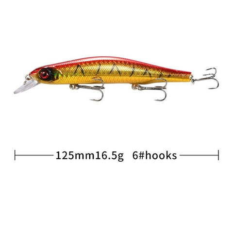 1pcs Fishing Lure Minnow 12.5cm/17.7g Topwater Artificial Bait 3D Eyes Plastic Wobblers Tackle Pesca Far-casting Magnet System