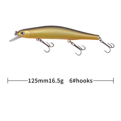 1pcs Fishing Lure Minnow 12.5cm/17.7g Topwater Artificial Bait 3D Eyes Plastic Wobblers Tackle Pesca Far-casting Magnet System