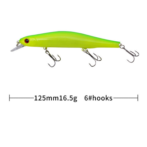 1pcs Fishing Lure Minnow 12.5cm/17.7g Topwater Artificial Bait 3D Eyes Plastic Wobblers Tackle Pesca Far-casting Magnet System