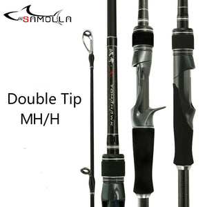 Strong Fishing Rod Double Tip Mh/h For Big Fish High Carbon Spinning Casting Rod Canne A Peche Carbonne Jigging Peche En Mer