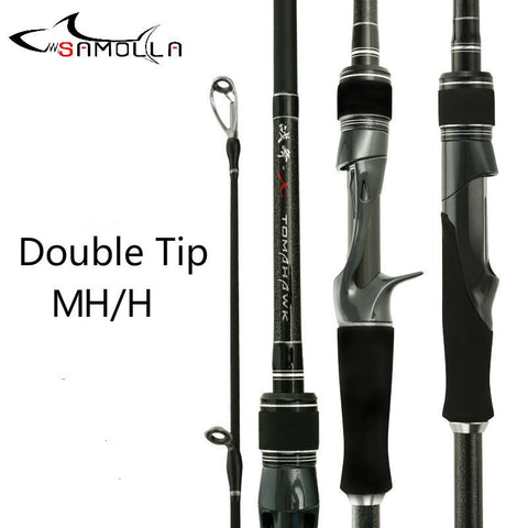 Strong Fishing Rod Double Tip Mh/h For Big Fish High Carbon Spinning Casting Rod Canne A Peche Carbonne Jigging Peche En Mer