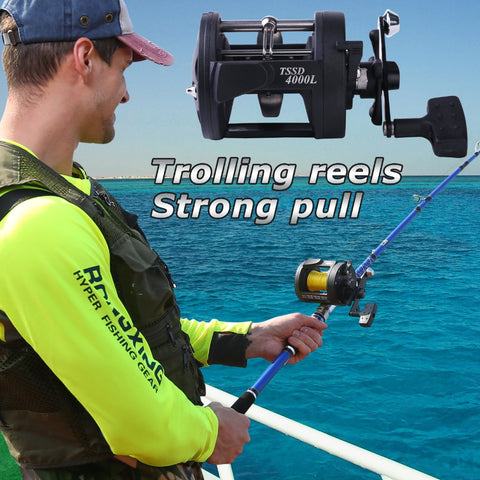 Sougayilang Top Quality TSSD 3000L-4000L Big Saltwater Fishing Reel Saltwater Right Hand Black Sea Fish Reel  Fishing Tackle
