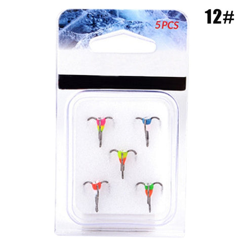 Fishing Hooks Winter Ice Fishing Three-jaw Hook High Carbon Steel Tackle Tools Fishing Accessories 5Pcs/Set Newly 6# 8# 10#