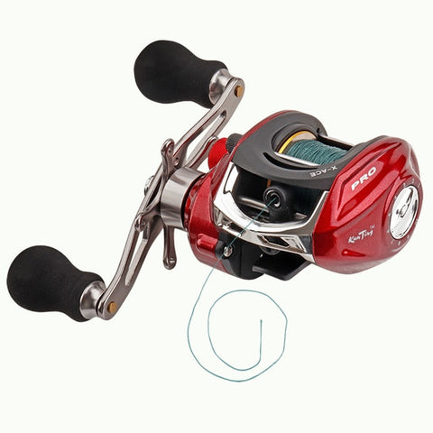 JITAI Baitcasting Carretel De Pesca Equipado PE 4 vertentes linha 8Kg Potência de Freio 14 + 1BBs Qualidade Ultra Leve Rodas Rodas Carpa Isca de pesca
