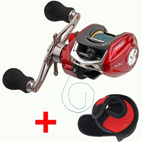 JITAI Baitcasting Carretel De Pesca Equipado PE 4 vertentes linha 8Kg Potência de Freio 14 + 1BBs Qualidade Ultra Leve Rodas Rodas Carpa Isca de pesca