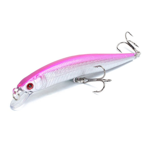 1pcs/lot Fishing Lure 3D Eyes Floating Minnow Aritificial Laser Wobblers Crankbait Hard Plastic Fishing tackle 6# Hook Pesca