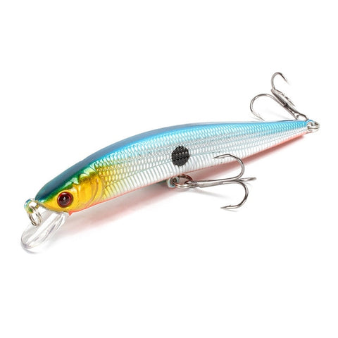 1pcs/lot Fishing Lure 3D Eyes Floating Minnow Aritificial Laser Wobblers Crankbait Hard Plastic Fishing tackle 6# Hook Pesca