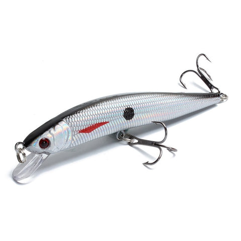 1pcs/lot Fishing Lure 3D Eyes Floating Minnow Aritificial Laser Wobblers Crankbait Hard Plastic Fishing tackle 6# Hook Pesca