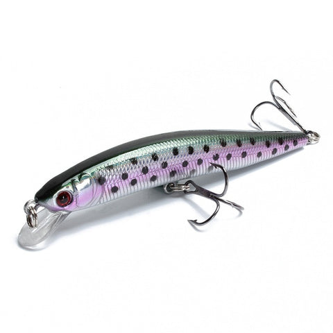 1pcs/lot Fishing Lure 3D Eyes Floating Minnow Aritificial Laser Wobblers Crankbait Hard Plastic Fishing tackle 6# Hook Pesca