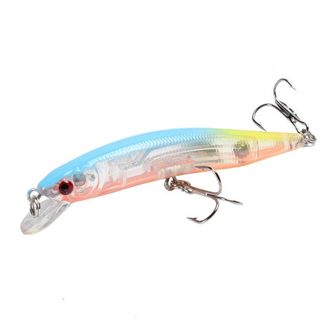 1pcs/lot Fishing Lure 3D Eyes Floating Minnow Aritificial Laser Wobblers Crankbait Hard Plastic Fishing tackle 6# Hook Pesca