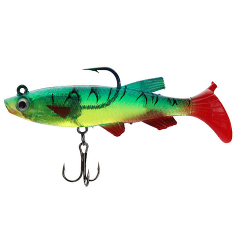 1pcs 14g/80mm Soft Fishing Lures Silicone Lead Head Fish Lifelike Wobbler Worm T-Tail Shad Bait Bass Carp jigging Fishing Tackle