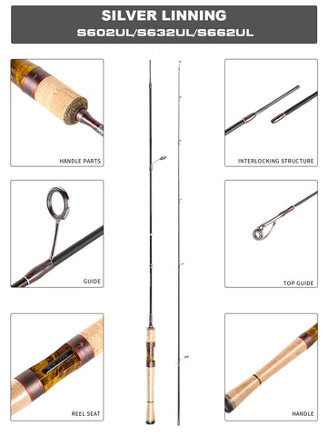cheap ul rod action trout rod high carbon 1.8m/1.98m Hollow tip wooden handle ultra light spinning lure fishing soft rods china