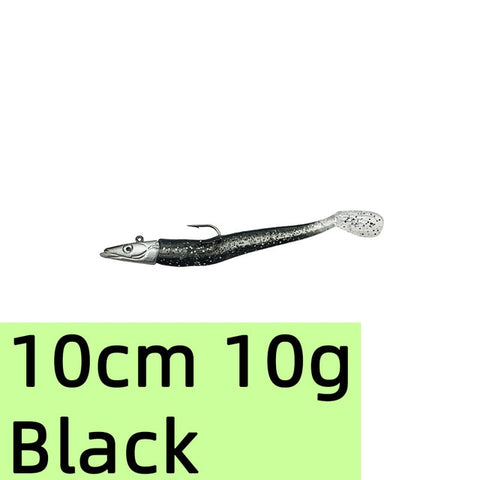 10g 19g 34g Glow Eel Soft señuelo cebo artificial de wobbler lubina de mar de silicona Rockfish Grouper carpa pesca plomo Jig Head Tackle