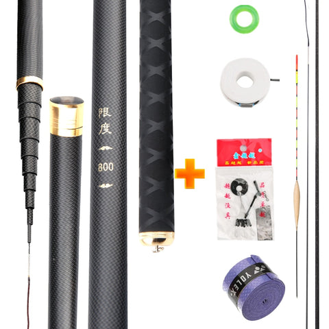 Super Light Hard Carbon Fiber Hand Fishing Pole Telescopic Fishing Rod 2.7M/3.6M/3.9M/4.5M/5.4M/6.3M/7.2M/8M/9M/10M Stream Rod