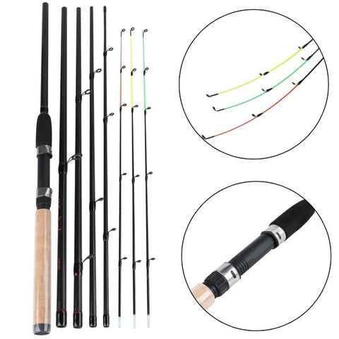 Sougayilang 3m Feeder Rod L M H Power Fishing Rod Ultralight Weight 6 Section Carbon Spinning Travel Rod Fishing Tackle De Pesca