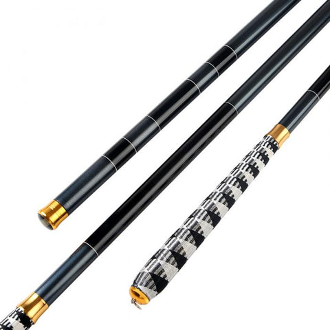 Hot 2.7m-7.2m Telescopic Carbon Fiber Super Hard Ultra Light Type Carp Fishing Pole Stream Fishing Rod Hand Pole Fishing Hooks