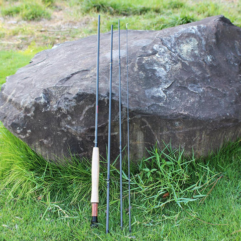 Sougayilang Fly Fishing Rod 9FT 2.7M 4 Section Fly Fishing Rod Line wt 5/6 Soft Cork Handle Fly Rod Lure Fishing Rod Tackle