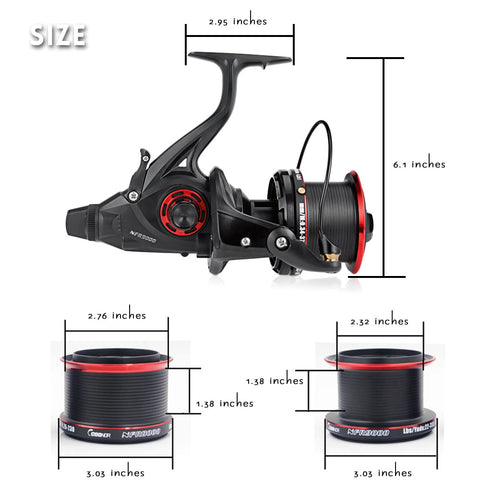 COONOR NFR9000+8000 Double Spool Fishing Reel 12+1 BB 4.6:1 Spinning Fishing Reel Foldle Left/Right Handle Fishing Spinning Reel