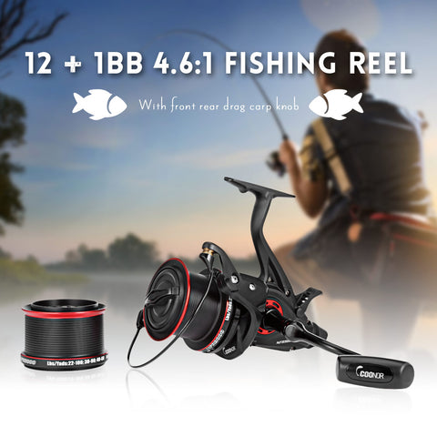 COONOR NFR9000+8000 Double Spool Fishing Reel 12+1 BB 4.6:1 Spinning Fishing Reel Foldle Left/Right Handle Fishing Spinning Reel