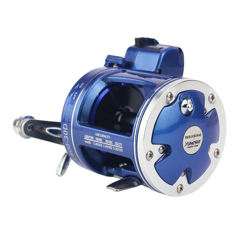 YUMOSHI Fishing Reel ACL600-30D/AC60-30D/ACL600-50D Blue Drum 5.2:1 Gear Rtio 12 BB with Counter Fish Rod Fishing Tackle Pesca