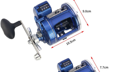 YUMOSHI Fishing Reel ACL600-30D/AC60-30D/ACL600-50D Blue Drum 5.2:1 Gear Rtio 12 BB with Counter Fish Rod Fishing Tackle Pesca