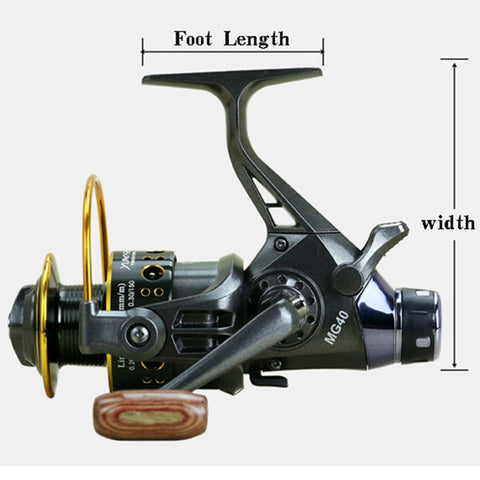 YUMOSHI 5.2:1 10+1 BB Front and Rear Drag Spinning Reels 3000 4000 5000 6000 Fishing Reels