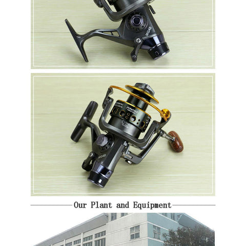 YUMOSHI 5.2:1 10+1 BB Front and Rear Drag Spinning Reels 3000 4000 5000 6000 Fishing Reels