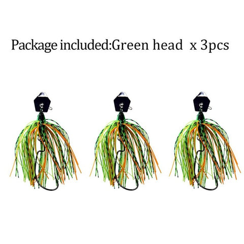 3pcs/lot Fishing Bass bait 10cm 14g 3D Eyes Fishing Jig Bass Lures Rubber Skirt Spinner Buzzbait Lure For Bass