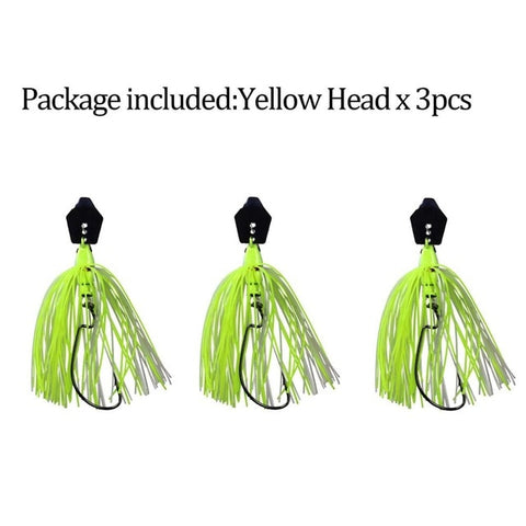 3pcs/lot Fishing Bass bait 10cm 14g 3D Eyes Fishing Jig Bass Lures Rubber Skirt Spinner Buzzbait Lure For Bass