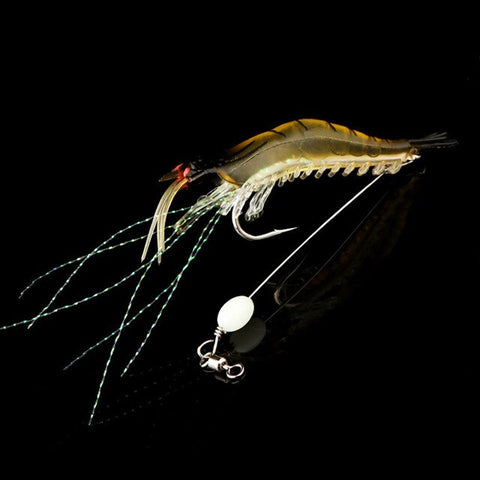 5pcs/lot Luminous Shrimp Soft Lure Artificial Silicone Bait With Hooks Swivels Lures set Anzois Sabiki Rigs Fishing Tackle