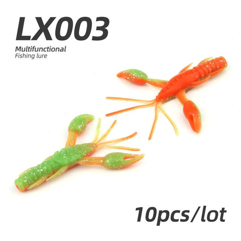 ARDEA Worm Silicone soft lure 10PCS Soft Bait 60mm 1.8g shrimp lure Fishing Lure Artificial bait craws Protein