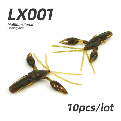 ARDEA Worm Silicone soft lure 10PCS Soft Bait 60mm 1.8g shrimp lure Fishing Lure Artificial bait craws Protein