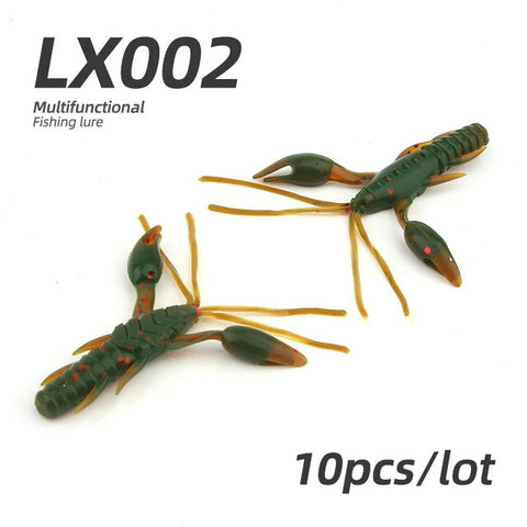 ARDEA Worm Silicone soft lure 10PCS Soft Bait 60mm 1.8g shrimp lure Fishing Lure Artificial bait craws Protein