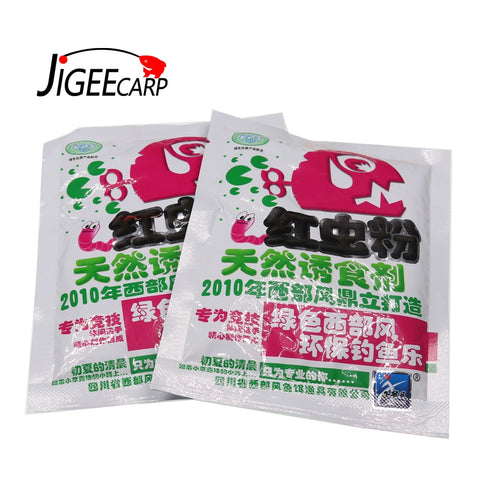 JIGEECARP 1Bag 40g Blood Worm Flavor Additive Red Worm Powder Carp/CatFishing Feeder Bait Boillie Making Material Groundbait