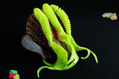 WALK FISH 10PCS/Lot Tail Soft Lure 70mm 2.5g Forked Tail fishing bait grubs Plastic Maggot Fishing lure Jig Head Texas Rig