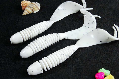 WALK FISH 10PCS/Lot Tail Soft Lure 70mm 2.5g Forked Tail fishing bait grubs Plastic Maggot Fishing lure Jig Head Texas Rig
