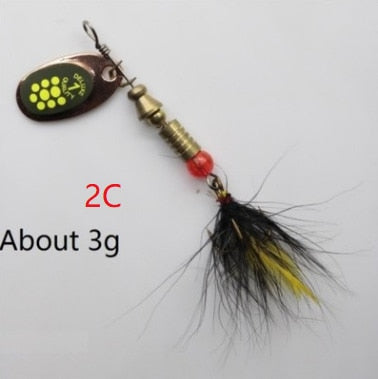 Metal Spoon Spinner Bait 2.5-4.4g  Feather Hooks Sequin Sea Fishing Lure Isca Artificial Paillette Wobbler Jig Metal Buzz Bait