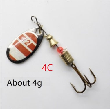 Metal Spoon Spinner Bait 2.5-4.4g  Feather Hooks Sequin Sea Fishing Lure Isca Artificial Paillette Wobbler Jig Metal Buzz Bait