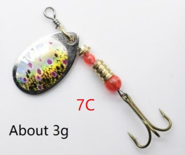 Metal Spoon Spinner Bait 2.5-4.4g  Feather Hooks Sequin Sea Fishing Lure Isca Artificial Paillette Wobbler Jig Metal Buzz Bait