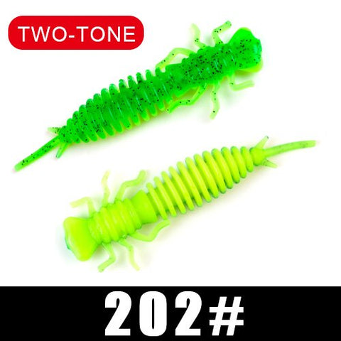 FTK soft lure Larva 50mm/76mm/89mm Fishing Soft Lure Fishing Lures Soft Silicone Baits Shrimp Bass  Fishing Tackle
