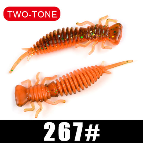 FTK soft lure Larva 50mm/76mm/89mm Fishing Soft Lure Fishing Lures Soft Silicone Baits Shrimp Bass  Fishing Tackle