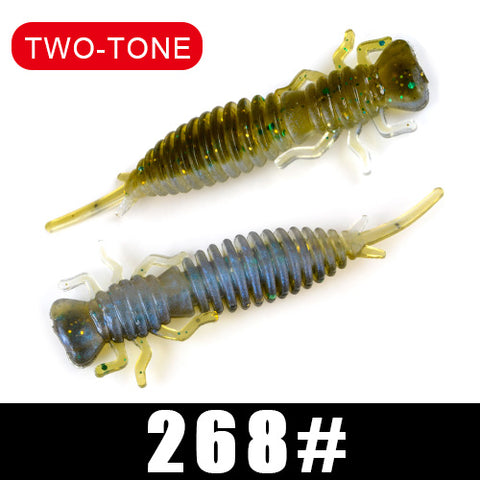FTK soft lure Larva 50mm/76mm/89mm Fishing Soft Lure Fishing Lures Soft Silicone Baits Shrimp Bass  Fishing Tackle