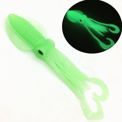 10Pcs*12cm/15cm/18cm Fishing Soft Lure Luminous Squid Jig Fishing Tuna Lures Octopus Skirts Sea Fishing Wobbler Bait Lure Leurre