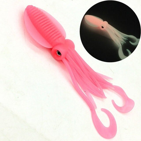 10Pcs*12cm/15cm/18cm Fishing Soft Lure Luminous Squid Jig Fishing Tuna Lures Octopus Skirts Sea Fishing Wobbler Bait Lure Leurre