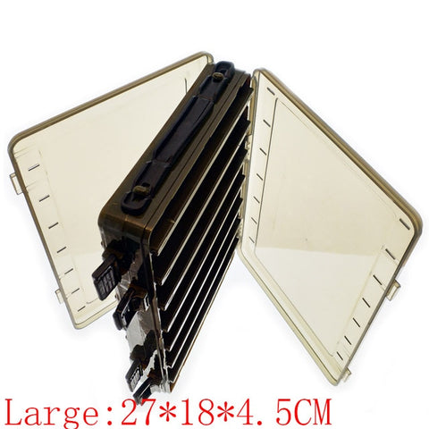 Fishing Lure Box Tackle Box Double-decker Sub-bait Box Portable Bait Fishing Gear Storage Box Double Sided Tackle Box
