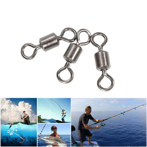 50pcs Fishing Swivels Rolling Connector High Quality 8 Word  Solid Ring Fish Tool Link Fishing Button Sea Fishing Hook Connector
